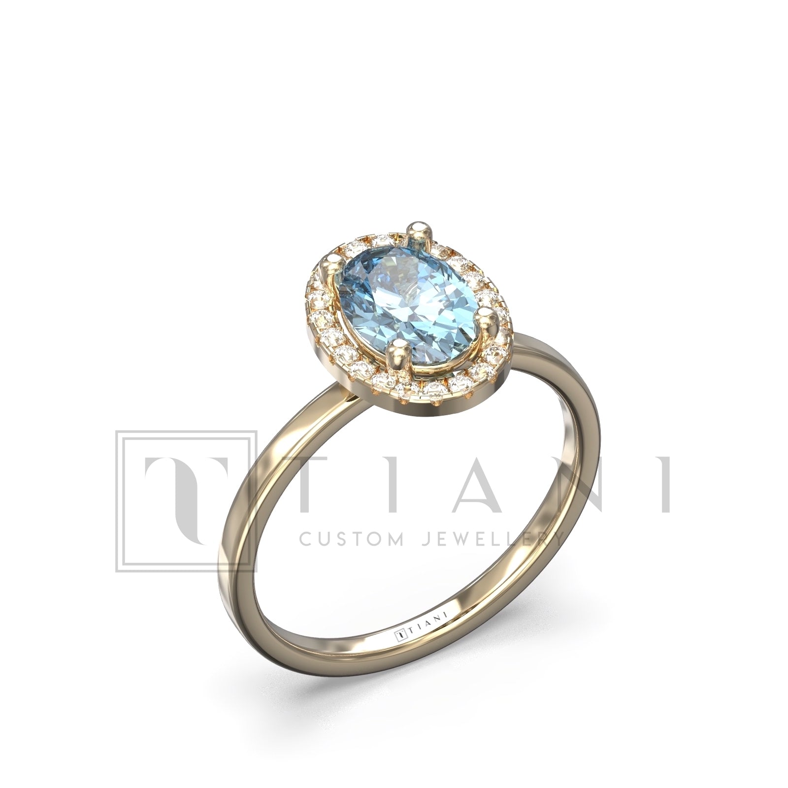 aquamarine and diamond ring