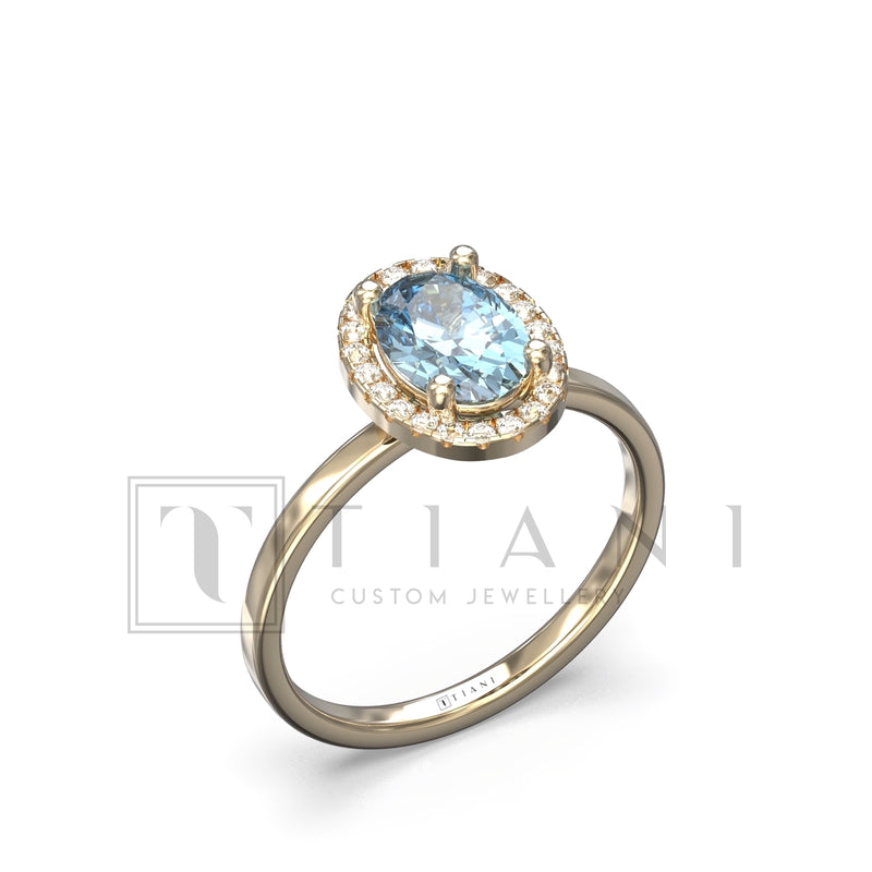 aquamarine and diamond ring