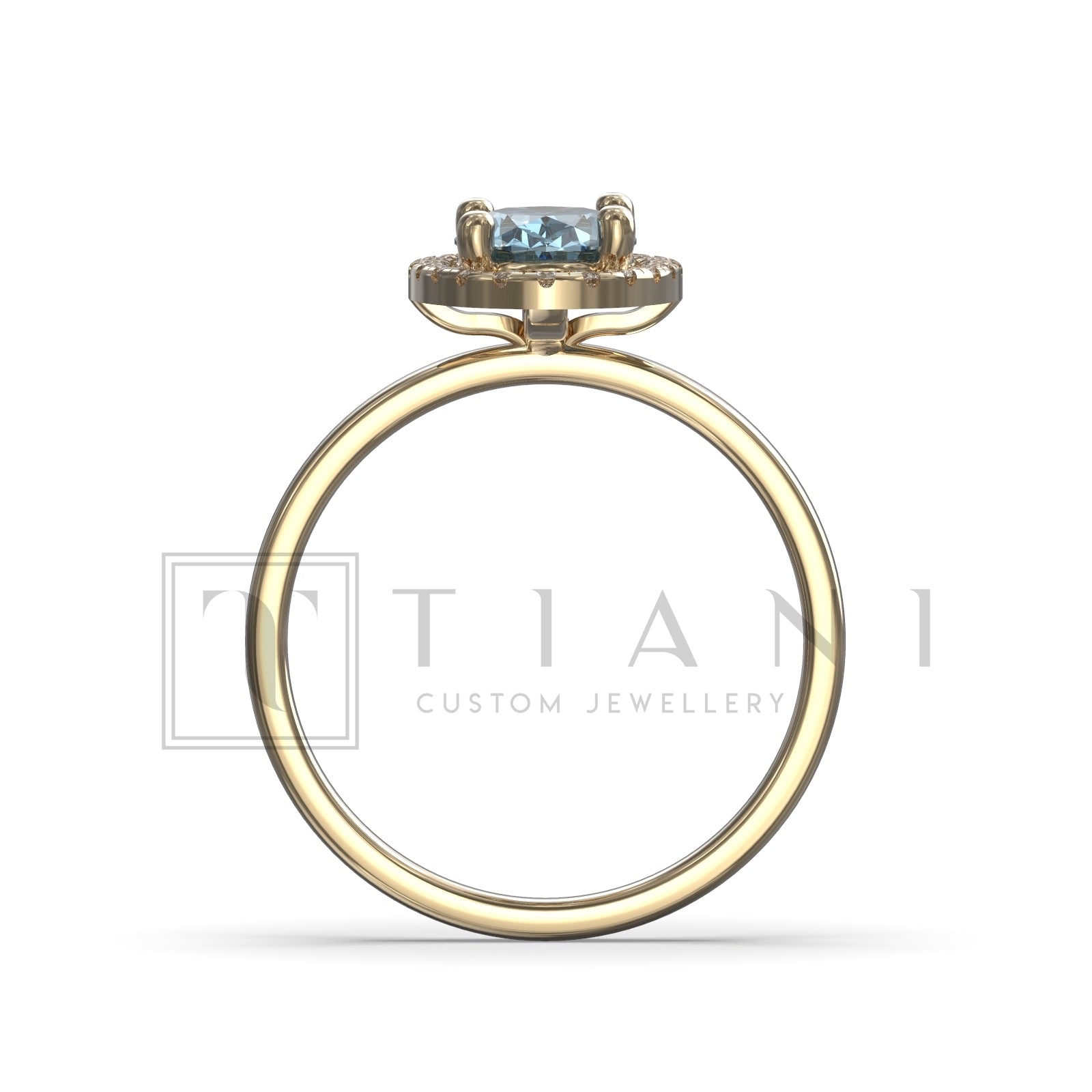 aquamarine and diamond ring