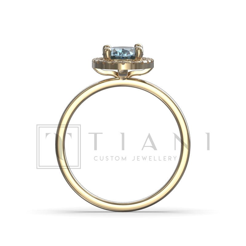 aquamarine and diamond ring