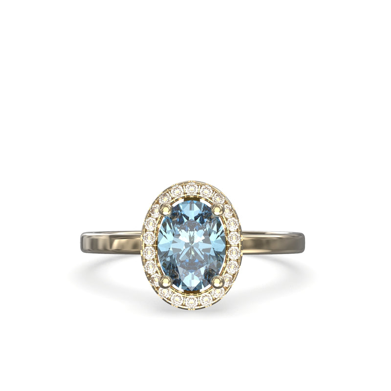 aquamarine and diamond ring