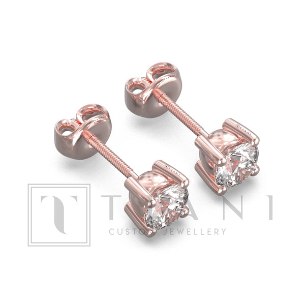 rose gold diamond earrings