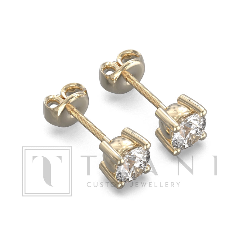 yellow gold diamond earrings