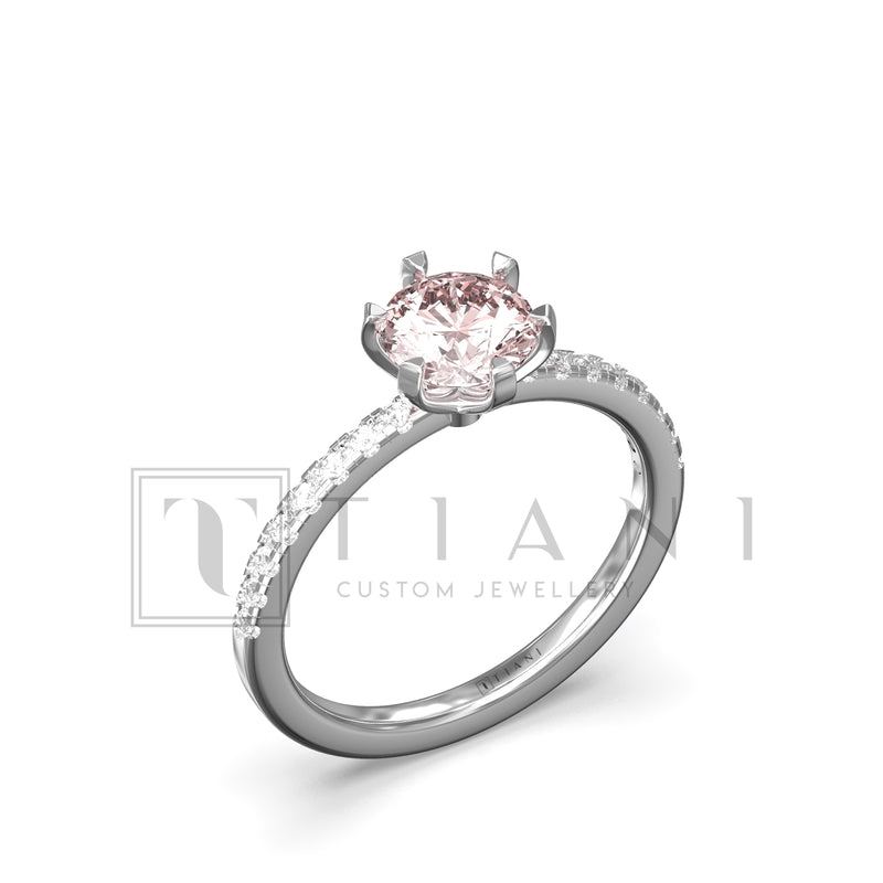 morganite and diamond ring