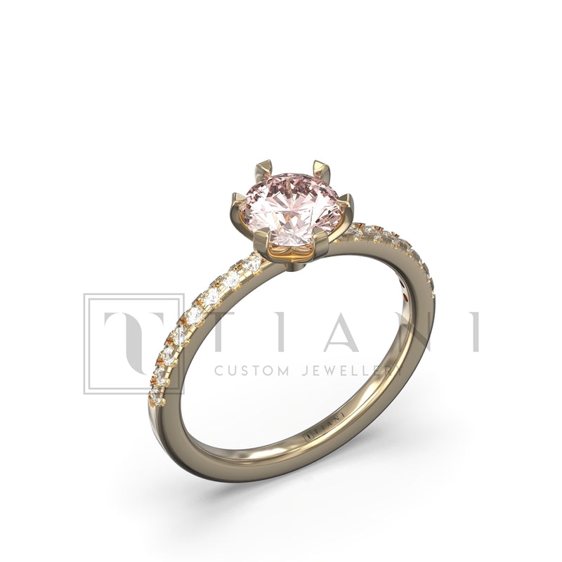 morganite and diamond ring