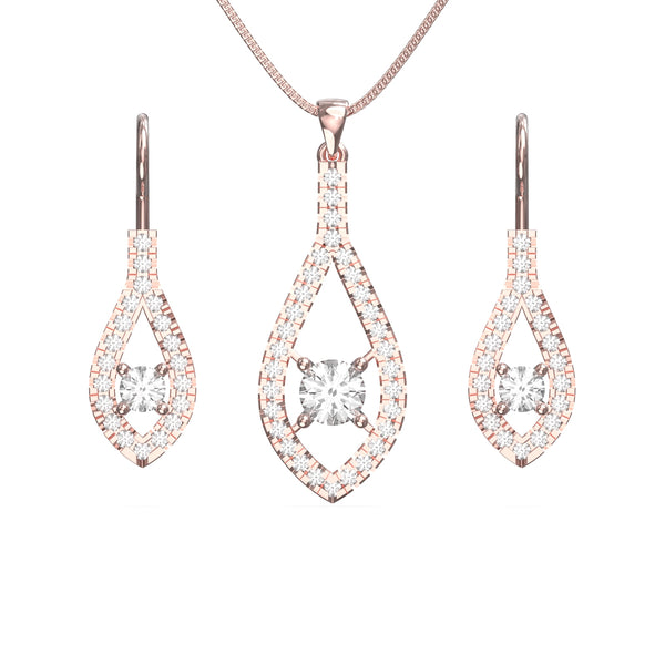 Diamond pendant set on sale with earrings