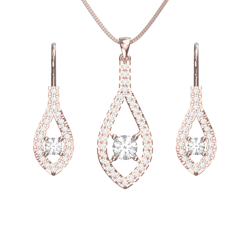 diamond pendant and earrings