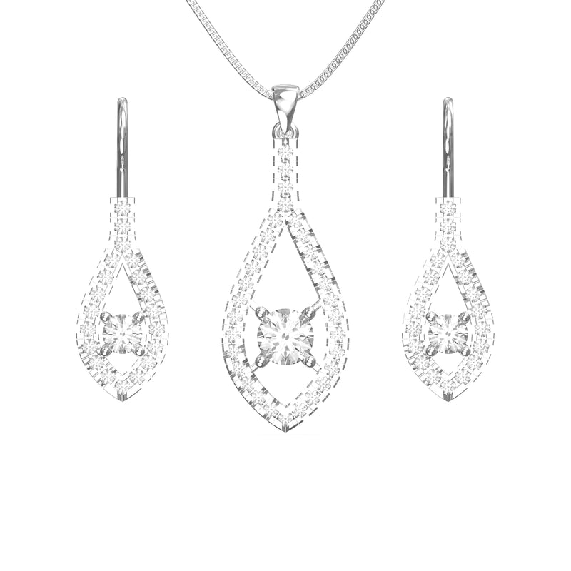 diamond pendant and earrings