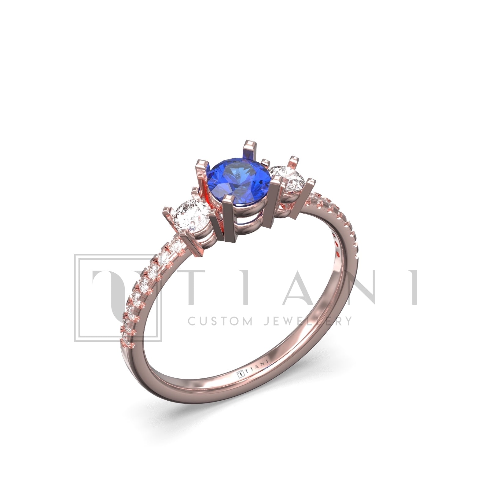 diamond and sapphire engagement ring