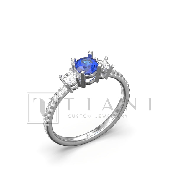 diamond and sapphire engagement ring