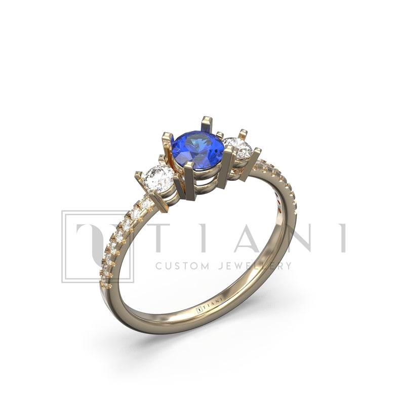 diamond and sapphire engagement ring