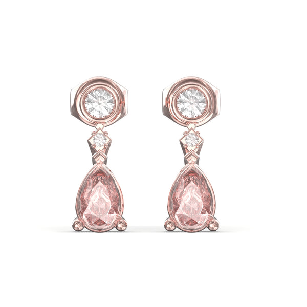 Pink cheap morganite earrings
