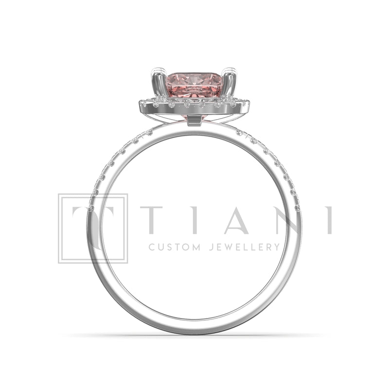 diamond halo engagement ring