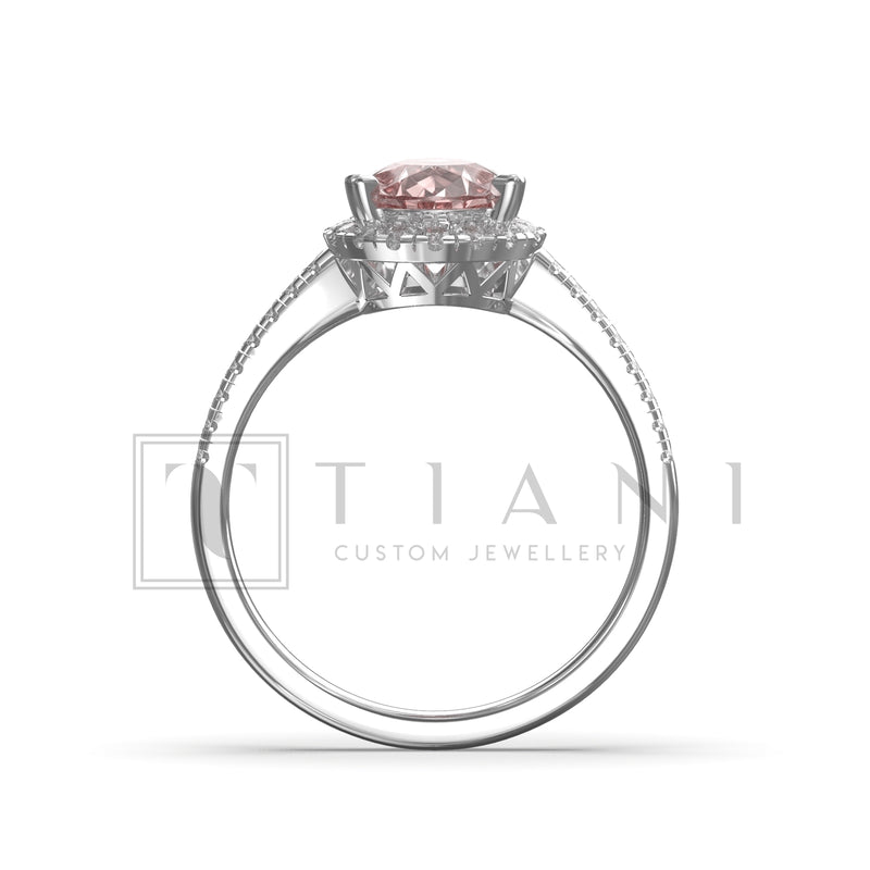 morganite and diamond ring