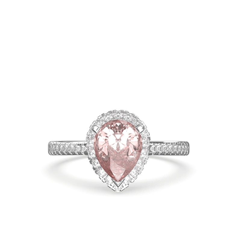 morganite and diamond ring